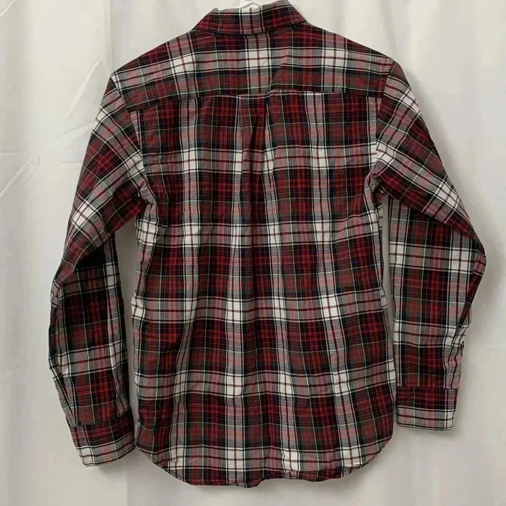 Boys‎ Ralph Lauren Long Sleeve Plaid Button Down Collar Shirt Size M(12-14) EUC